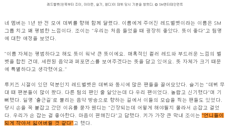 언니들이 되게 작아서 걱정했던 레드벨벳 조이.jpgif | 인스티즈