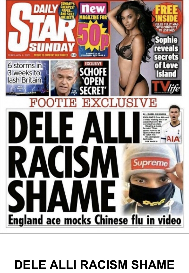 영국 주간지 1면을 장식한 델리 알리의 인종차별 | 인스티즈