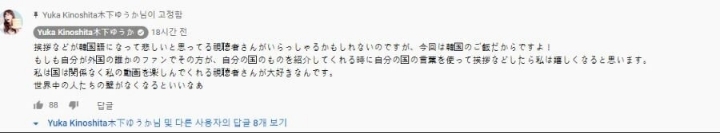 낙곱새에 쐬주 때린 일본 유투버의 고정 댓글 | 인스티즈