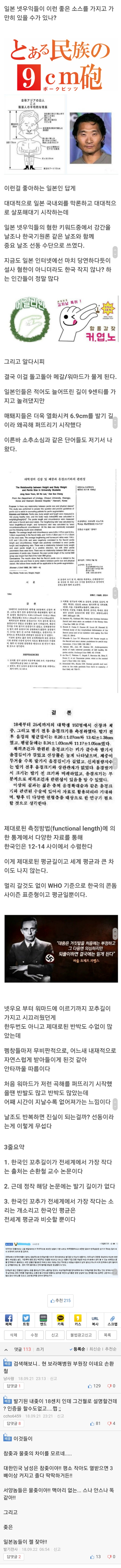 한국 남성 ㄲㅊ길이는 정말 세계 최하위가 맞을까? | 인스티즈