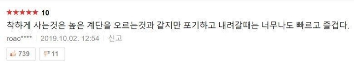 착하게 사는것은 높은 계단을 오르는 것과 같지만 포기하고 내려갈때는 너무나도 빠르고 즐겁다 | 인스티즈