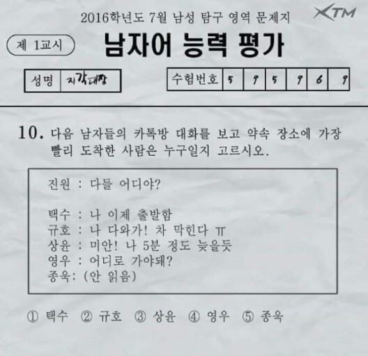 이 중 약속장소에 가장 먼저 도착하는사람은? | 인스티즈