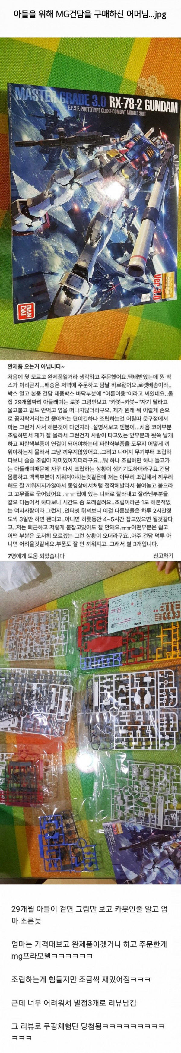 아들이 졸라서 건담사준 엄마.jpg | 인스티즈