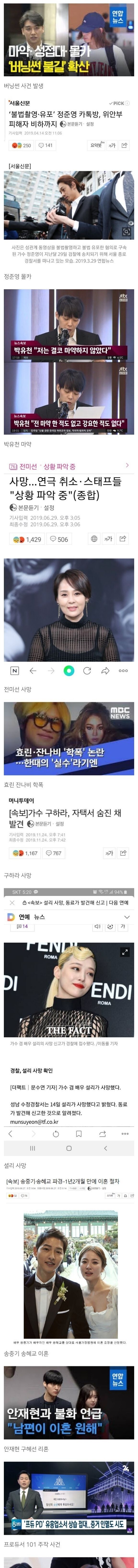 유난히 어두웠던 2019 연예계 .jpg | 인스티즈