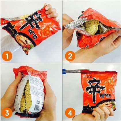 취향차 제법 갈리는 라면봉지 뜯기 | 인스티즈