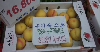 복숭아 누르지 마세요 | 인스티즈