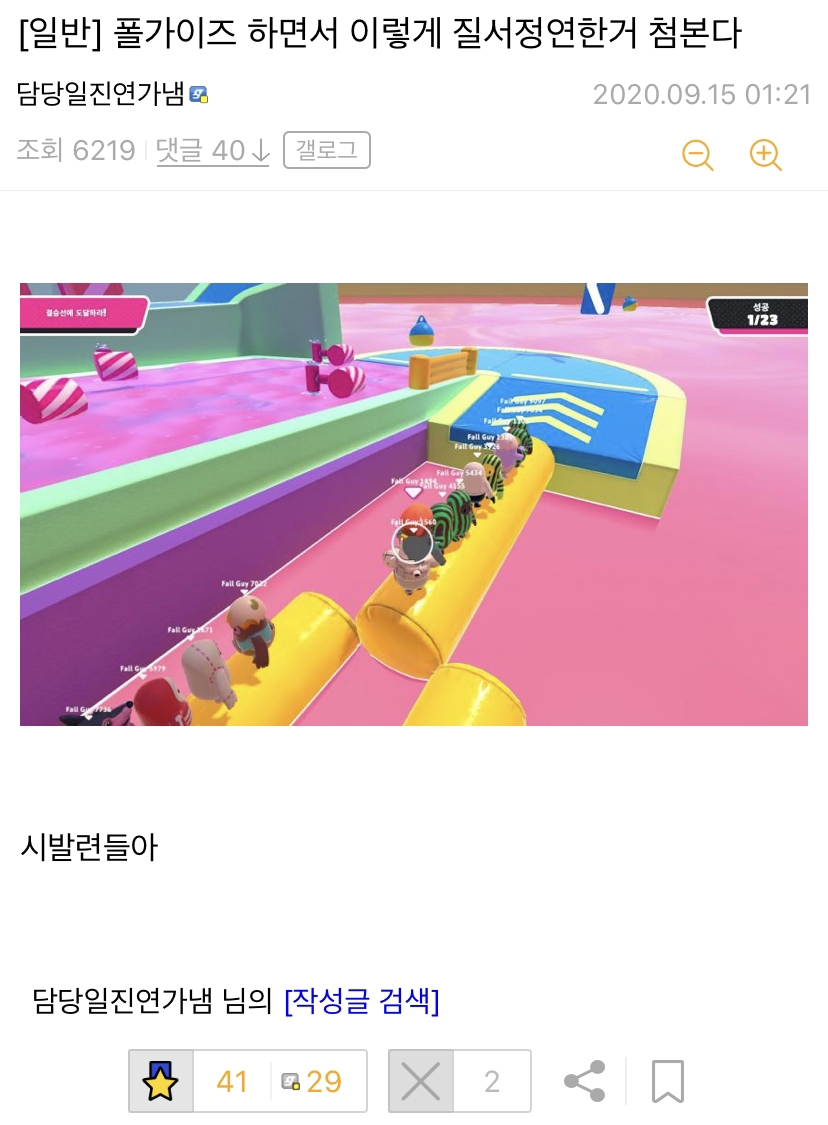 폴가이즈 하면서 이렇게 질서정연한거 처음 본다.jpg | 인스티즈