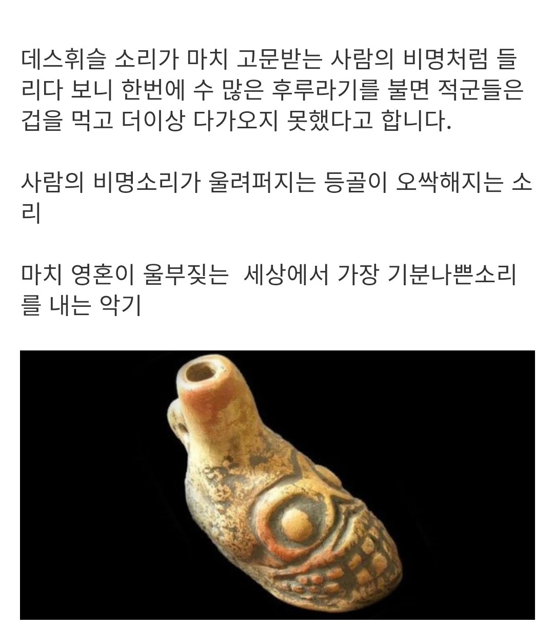 사람 비명소리가 나는 아즈텍 악기 | 인스티즈