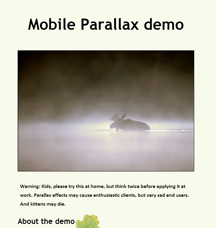 모바일 페럴렉스 스크롤 적용 사이트(Mobile Parallax)