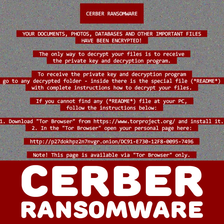 cerber ransomware 랜섬웨어 감염 증상 확인 및 예방 치료 복구