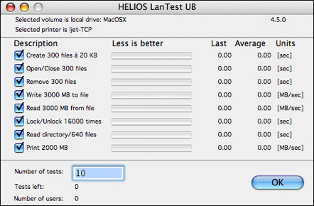 HELIOS LanTest support for Mac OS X Intel and 10 Gigabit Ethernet