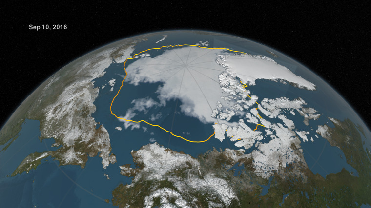 북극해 얼음면적 점점 줄어들어 인류의 생존 위협