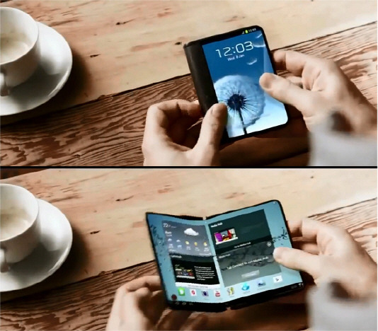 삼성전자 접는 스마트폰 특허 출시(영상포함)