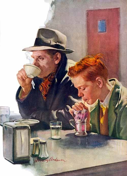 커피가 있는 그림 -12 Harry Anderson (1906 – 1996) --A Way with Boys /  커피놀이터 감성로스팅 카페알트로