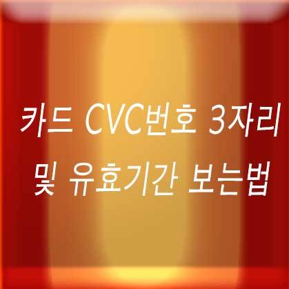 카드 CVC번호 3자리 및 유효기간 보는법