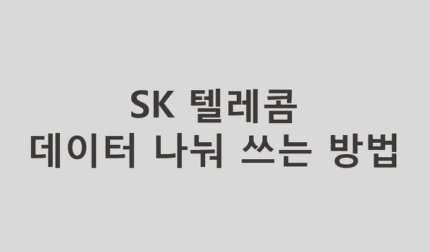 sk 데이터 나눠쓰기 방법안내