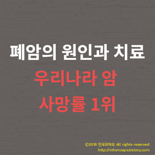 폐암의 원인과 치료 - 우리나라 암 사망률 1위