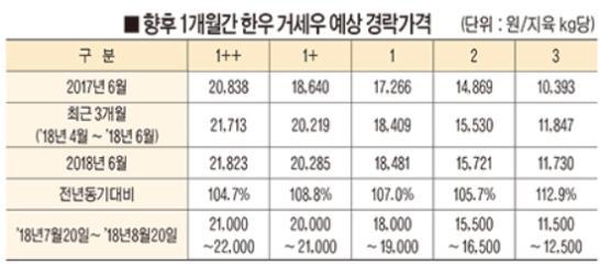 2018년 7월 20일~8월 20일 한우시황