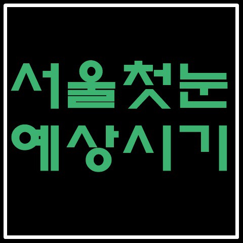 서울첫눈 2020년 예상시기와 지금까지의 서울첫눈기록