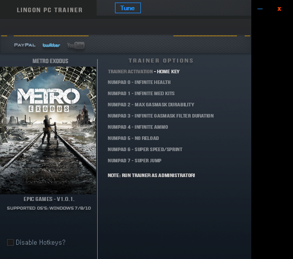 메트로 엑소더스(Metro Exodus) 게임 트레이너 1.0.1.2