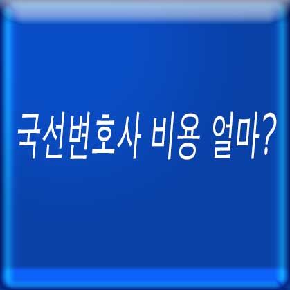 국선변호사 비용 얼마?