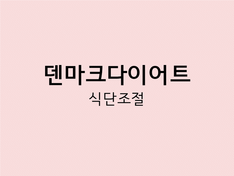 효과적인 덴마크 다이어트 식단표