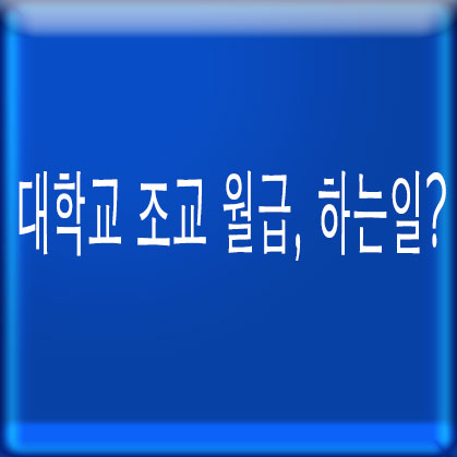 대학교 조교 월급, 하는일?