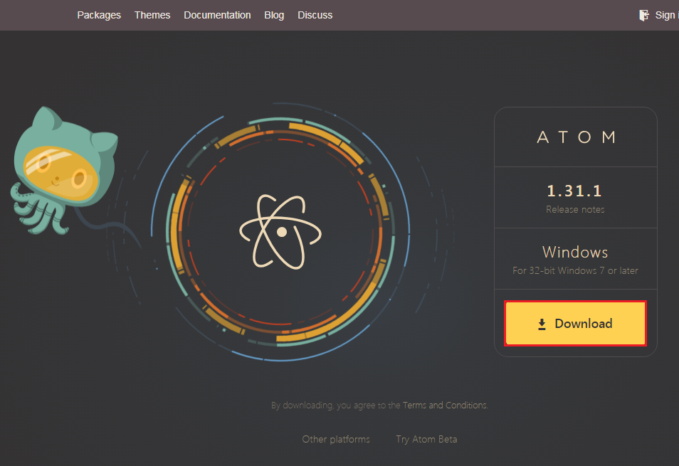 Atom Editor 설치