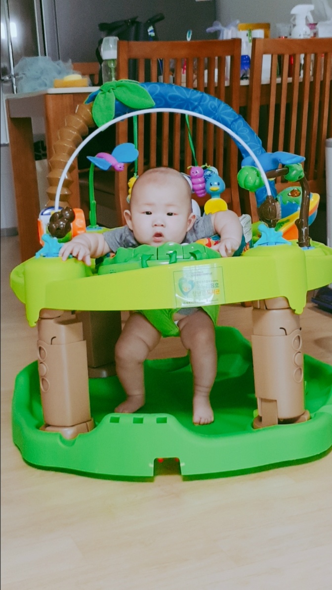 6개월아기 이븐플로 트리플펀 아마존 엑서쏘서 후기