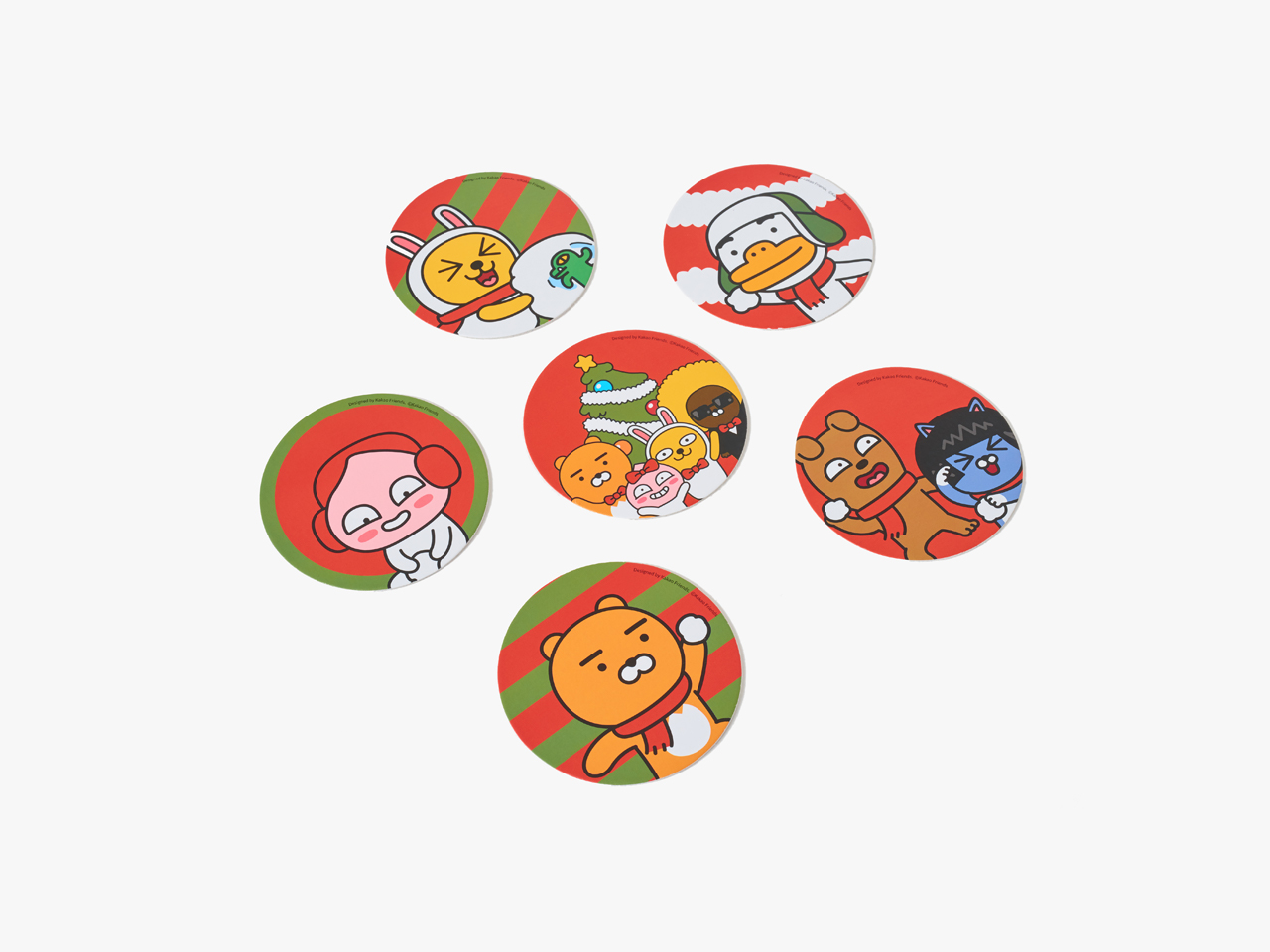 No1 Christmas T Kakao Friends Character Official Goods Party Coaster Set Ebay 1843