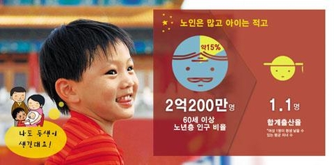 2013년 중국 60세 이상 노년층 인구비율/조선일보DB