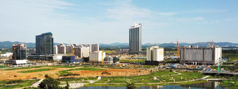 광주·전남 공동 혁신도시인 나주 빛가람동의 전경(全景). 빛가람동은 한국전력 등 14개 공공 기관이 이전하고 인구가 빠르게 늘어나면서 땅값이 올 들어 16.5% 정도 올랐다. /한국전력 제공