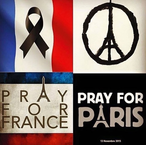 파리를 위해 기도하자는 각종 이미지들.