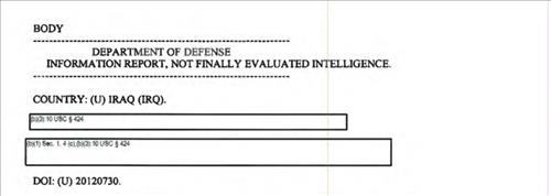 미국 국방정보국(DIA)이 2012년 8월 작성한 비밀 보고서