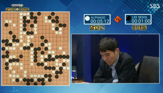 이세돌 알파고 5국 중계, 현재 16집 차..이세돌 불리한 상황 | 인스티즈