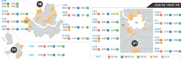 [총선 D-16 여야, 본격 선거체제] 서울 49곳 중 42곳 야당 후보 난립..단일화 전망도 '캄캄' - 경향신문