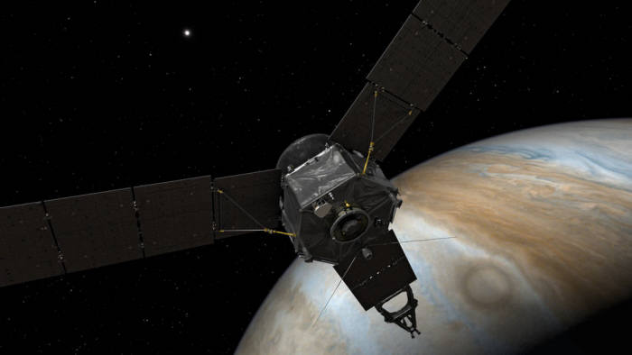 주노 목성 궤도 진입 상상도 (자료:NASA)