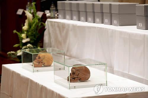 독일 점령군이 1900년대 베를린으로 보낸 헤레로족의 두개골 [EPA=연합뉴스]
