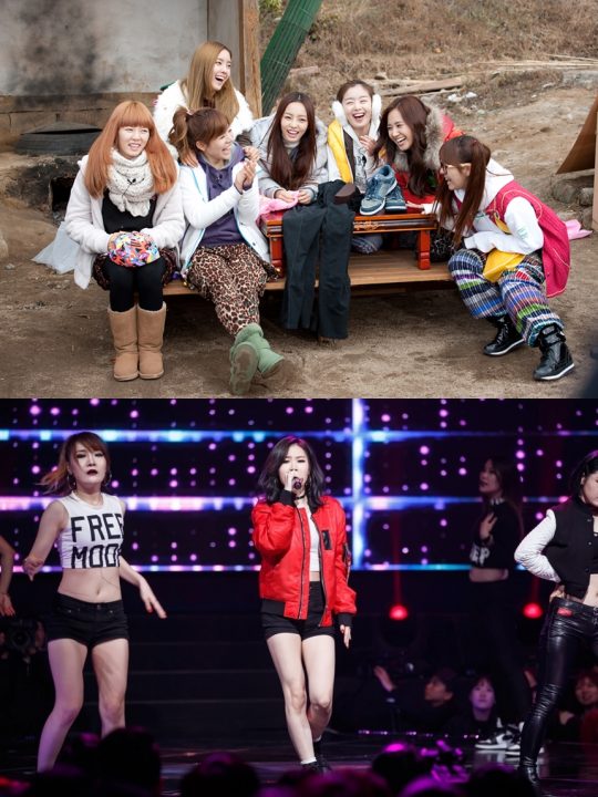 2009년 방송된 KBS2 ‘청춘불패’와 2015년 방송된 Mnet ‘언프리티 랩스타2’ / 사진제공=KBS, CJ E&M