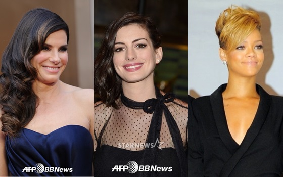 (왼쪽부터)산드라블록, 앤 해서웨이, 리한나 / 사진=AFPBBNews뉴스1, 스타뉴스