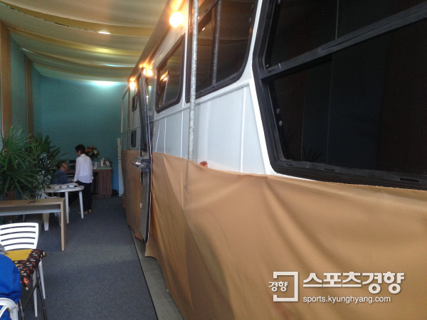 한국 양궁 대표팀이 휴식을 취했던 브라질 리우데자네이루 삼보드로모 양궁장 근처에 있는 비밀 휴식 공간. 리우데자네이루 | 김하진 기자