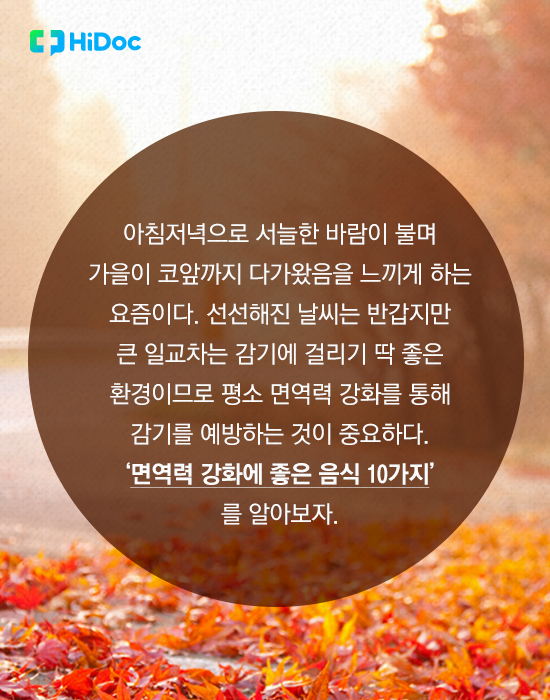 환절기 면역력 높여 감기 예방하는 음식 10