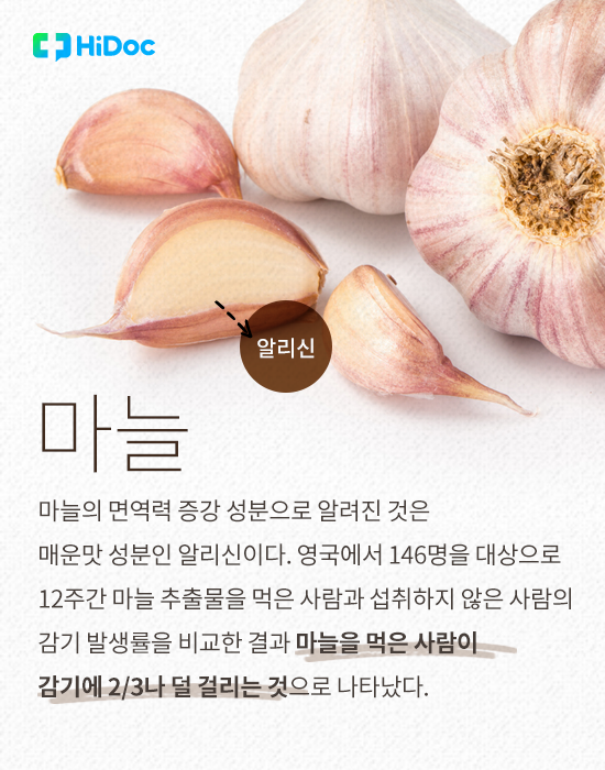 환절기 면역력 높여 감기 예방하는 음식 10