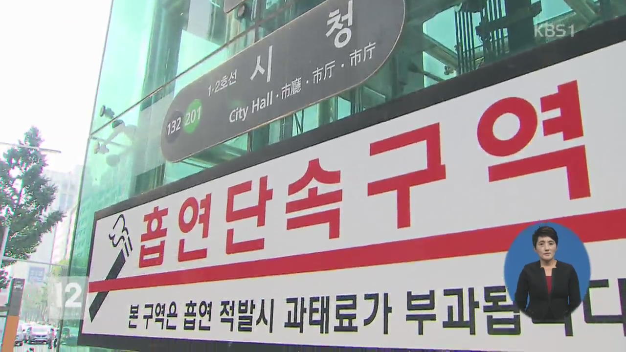 지하철역 출입구 흡연 첫 단속..곳곳 실랑이 - KBS