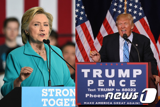 미국 민주·공화 양당 대선후보인 힐러리 클린턴과 도널드 트럼프. © AFP=뉴스1