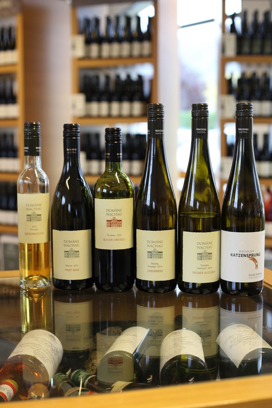 크렘스에서 맛 볼 수 있는 다양한 오스트리아 와인들.