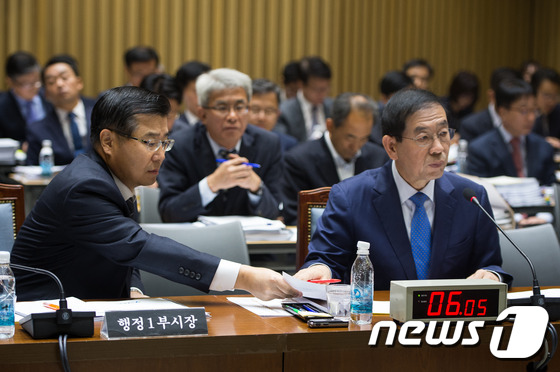 [국감초점]박원순-새누리, 용산공원 논란으로 설전 - 뉴스1