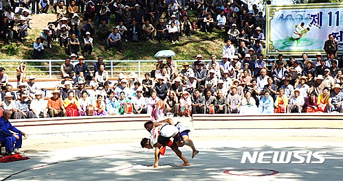북한 씨름, 인류무형문화유산 불발..심사기준 60% 미달 - 뉴시스