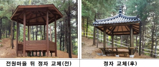 등산로 쉼터에서의 전망 이미지