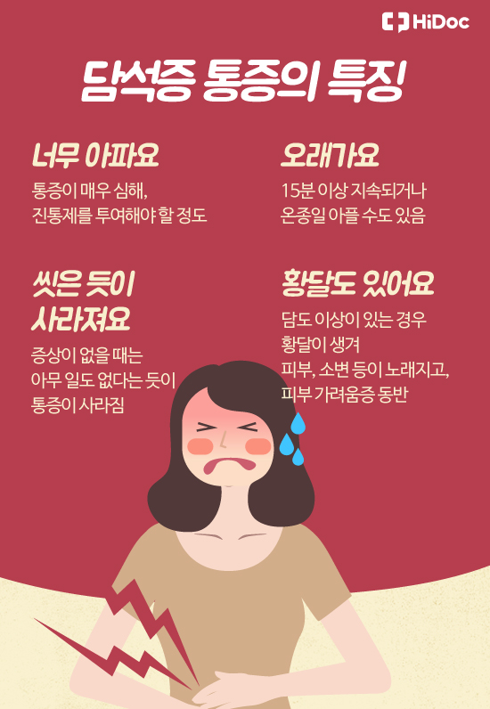 담석증 통증의 특징